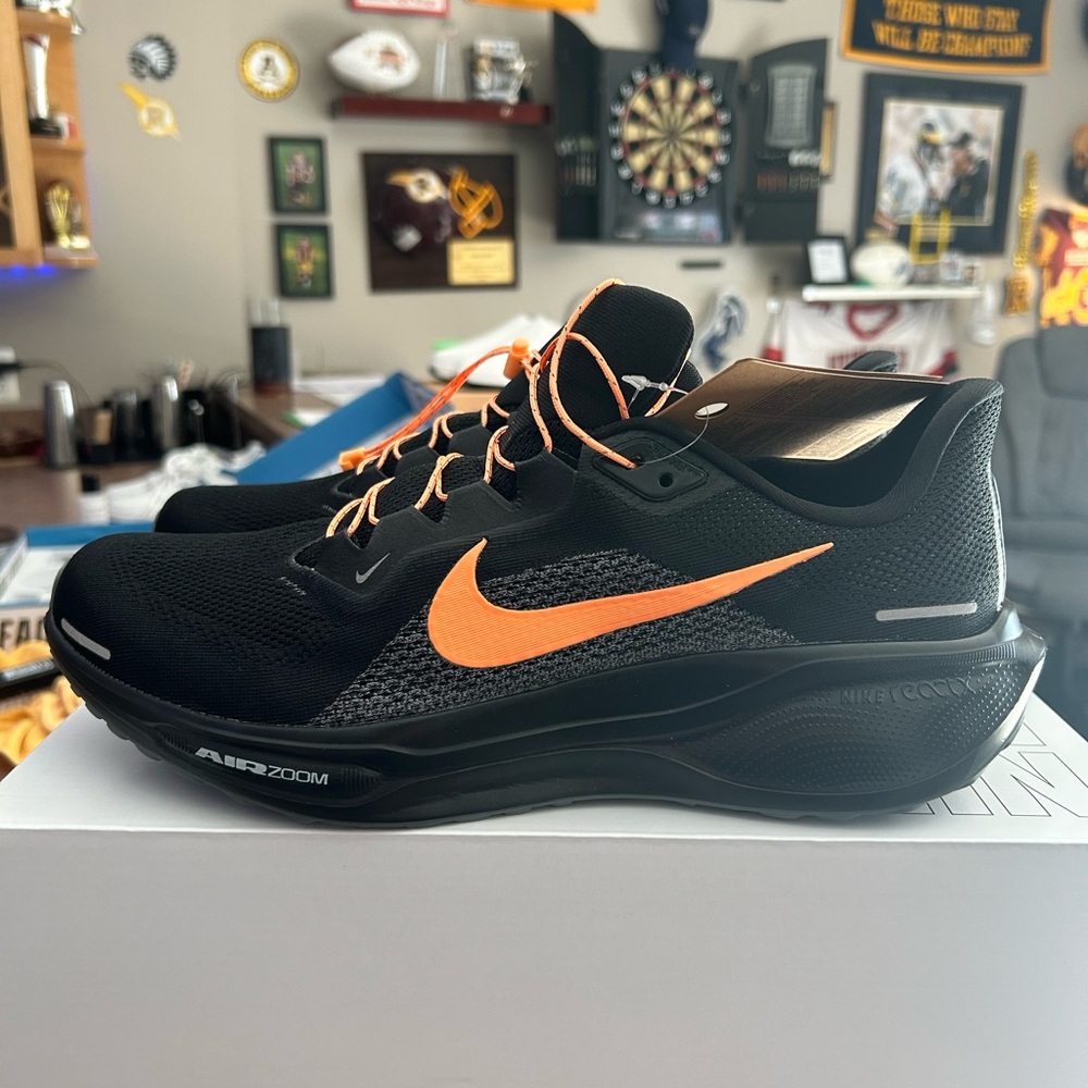 Nike Black and Orange Air Zoom Sneakers